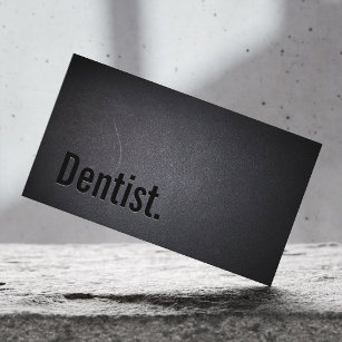 Carte De Visite Soins dentaires minimaliste Noir Bold Dentiste