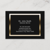 Carte De Visite Soins dentaires Moderne Gold Frontière Dentiste (Dos)