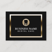 Carte De Visite Soins dentaires Moderne Gold Frontière Dentiste (Devant)