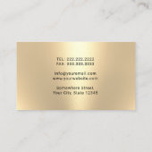 Carte De Visite Soins dentaires moderne Noir & Or 3D dentiste dent (Dos)