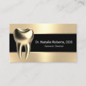 Carte De Visite Soins dentaires moderne Noir & Or 3D dentiste dent (Devant)