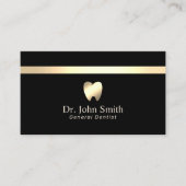 Carte De Visite Soins dentaires modernes Noir & Or (Devant)