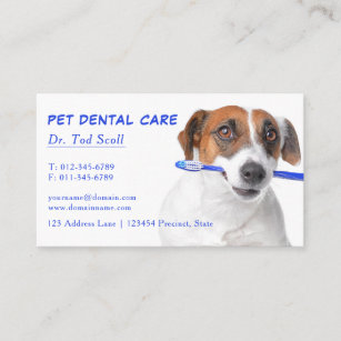 Carte De Visite Soins dentaires pour animaux de compagnie Dentiste