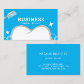 Carte De Visite Soins dentaires pour dentistes et dentifrices Bleu (Devant / Derrière)