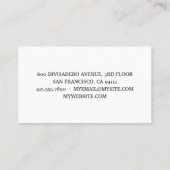 Carte De Visite Soins dentaires professionnels Black moderne (Dos)