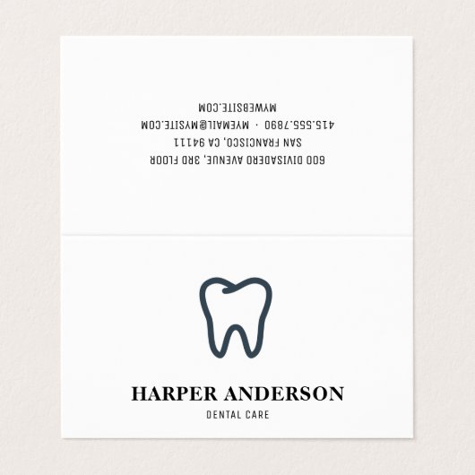 Carte De Visite Soins dentaires professionnels Black moderne (Extérieur déplié)