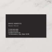 Carte De Visite Soins dentaires simples Noir minimes Dentistes (Dos)