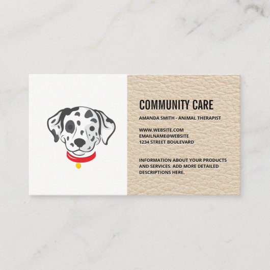 Carte De Visite Soins des chiens | Cute Doggy Dalmatien (Devant)