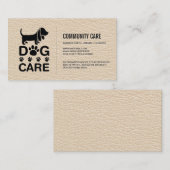 Carte De Visite Soins des chiens | Services de formation pour anim (Devant / Derrière)