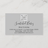 Carte De Visite Soins du corps Sculpture QRCODE Gris Rose Brown (Dos)
