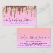 Carte De Visite Soins du corps Sculpture QRCode Logo Rose clair (Devant / Derrière)