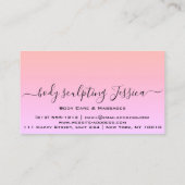 Carte De Visite Soins du corps Sculpture QRCode Logo Rose clair (Dos)