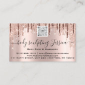 Carte De Visite Soins du corps Sculpture QRCode Logo Rose rose (Dos)