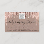 Carte De Visite Soins du corps Sculpture QRCode Logo Rose SPA (Dos)
