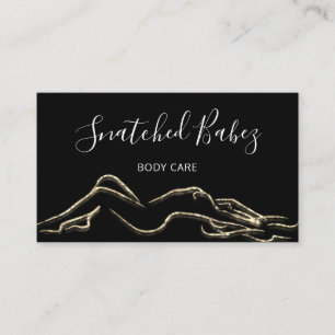 Carte De Visite Soins du corps Sculpture QRCODE Or Noir Blanc