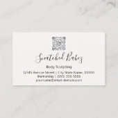 Carte De Visite Soins du corps Sculpture QRCODE Rose Blanc (Dos)