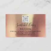 Carte De Visite Soins du corps Sculpture QRCODE Rose noir cuivre (Dos)