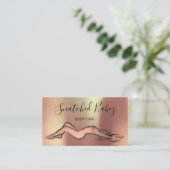 Carte De Visite Soins du corps Sculpture QRCODE Rose noir cuivre (Debout devant)