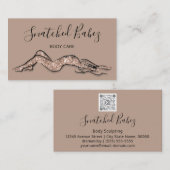 Carte De Visite Soins du corps Sculpture QRCODE Rose Parties scint (Devant / Derrière)