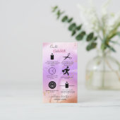 Carte De Visite Soins élégants aux chandelles roses et orange (Debout devant)