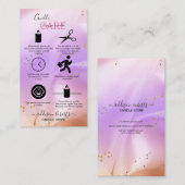 Carte De Visite Soins élégants aux chandelles roses et orange (Devant / Derrière)