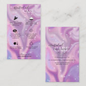 Carte De Visite Soins essentiels à l'huile holographique violet (Devant / Derrière)