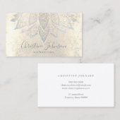 Carte De Visite soins esthétiques au lotus argenté (Devant / Derrière)