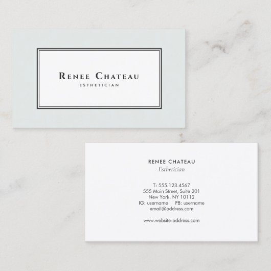 Carte De Visite Soins esthétiques classiques simples (Devant / Derrière)