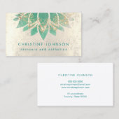 Carte De Visite Soins et esthétique turquoises de fleurs de lotus (Devant / Derrière)