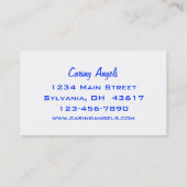 Carte De Visite Soins infirmiers des anges (Dos)