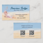 Carte De Visite Soins infirmiers Médicales QR Codes Seashell Beach (Devant / Derrière)