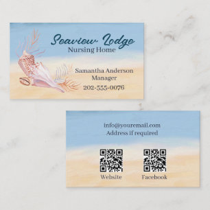 Carte De Visite Soins infirmiers Médicales QR Codes Seashell Beach