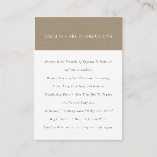 Carte De Visite Soins minimaux élégants en ivoire Kraft doux (Devant)