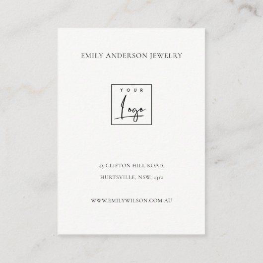 Carte De Visite Soins minimaux élégants pour bijoux noirs de la ma (Dos)