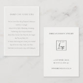 Carte De Visite Soins minimaux Élégants simples bijoux blanc ivoir (Devant / Derrière)