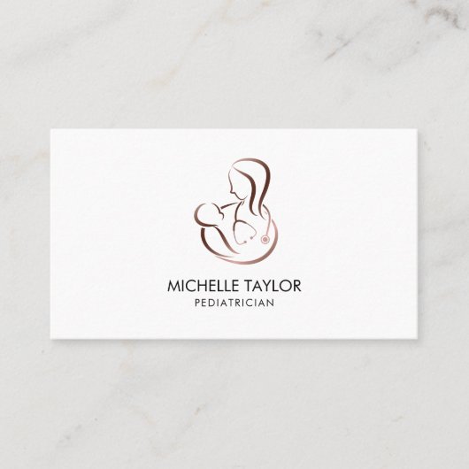 Carte De Visite Soins pédiatriques pour enfants Stéthoscope Infirm (Devant)