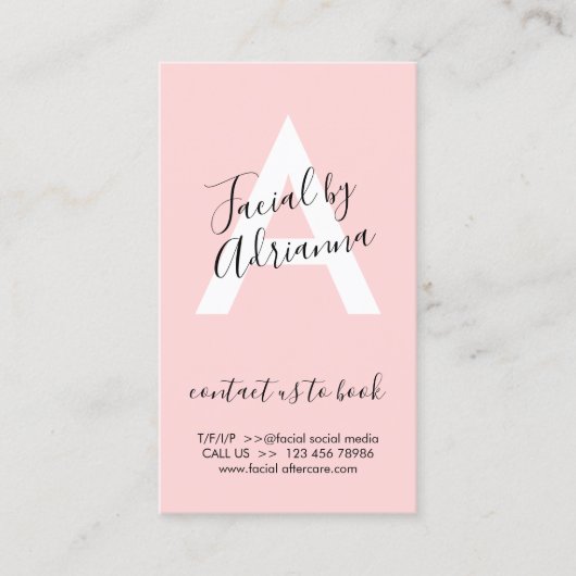 Carte De Visite Soins postérieurs physiques imprimés rose (Devant)