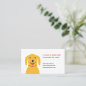 Carte De Visite Soins pour animaux de compagnie de chien jaune | C (Debout devant)