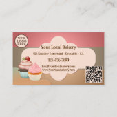 Carte De Visite Soins sucrés Boulangerie Cupcake (Dos)