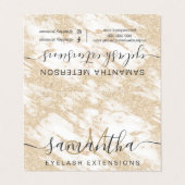 Carte De Visite soins ultérieurs à la mode de marbre blancs d'oeil (Extérieur déplié)