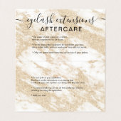 Carte De Visite soins ultérieurs à la mode de marbre blancs d'oeil (Intérieur déplié)