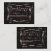 Carte De Visite Soins ultérieurs roses modernes de cil de marbre (Devant / Derrière)