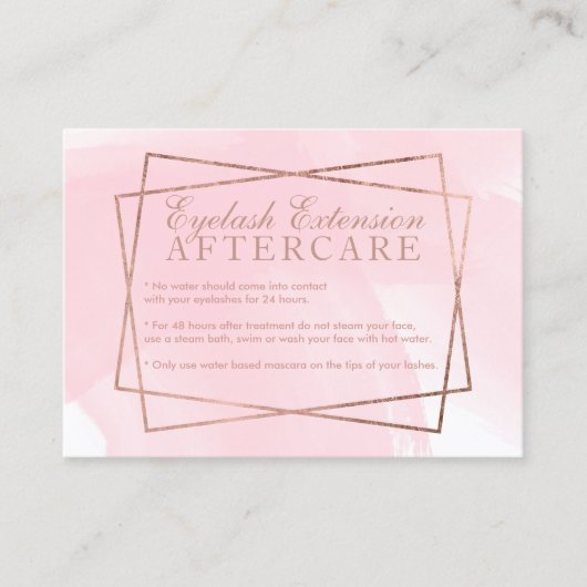 Carte De Visite Soins ultérieurs roses modernes de cil de rose de (Devant)