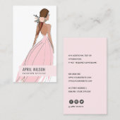 CARTE DE VISITE SOIRÉE DE ROSE BLANCHE DOUCE ÉLÉGANTE SOIRÉE DE BR (Devant / Derrière)