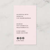 CARTE DE VISITE SOIRÉE DE ROSE BLANCHE DOUCE ÉLÉGANTE SOIRÉE DE BR (Dos)