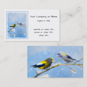 Carte De Visite Soirée Grosbeak Peinture - Cute Original Chien Art