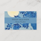 Carte De Visite Soirée Lune Arbre Bleu Lune (Devant)