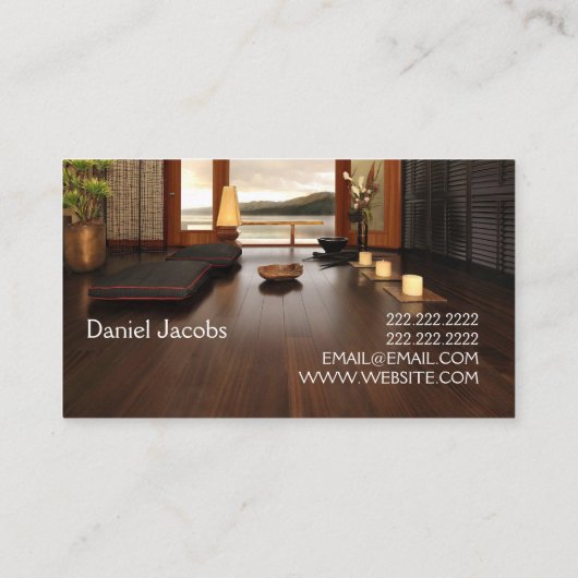 Carte De Visite Sol Construction en marbre de bois franc (Dos)