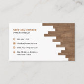 Carte De Visite Sol en bois moderne Carrelage Service Accueil Amél (Devant)