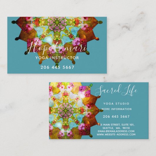 Carte De Visite Sol Mandala (Devant / Derrière)